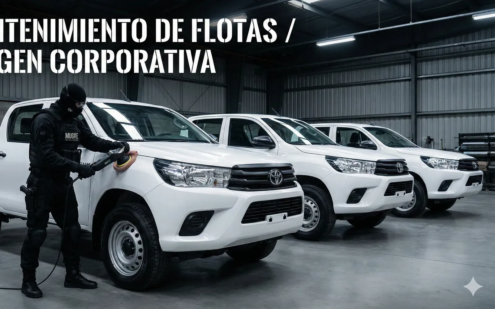 Vehículos de una flota ordenados para atención nocturna